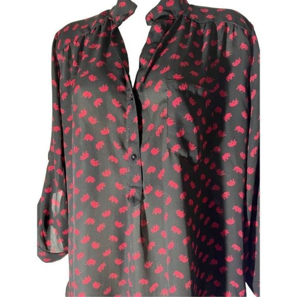 Cals elephant print blouse (#455) - Picture 3 of 9